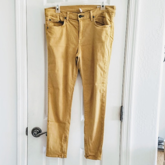 rag & bone Denim - Rag and Bone Mustard Stretch Capri Skinny Jeans